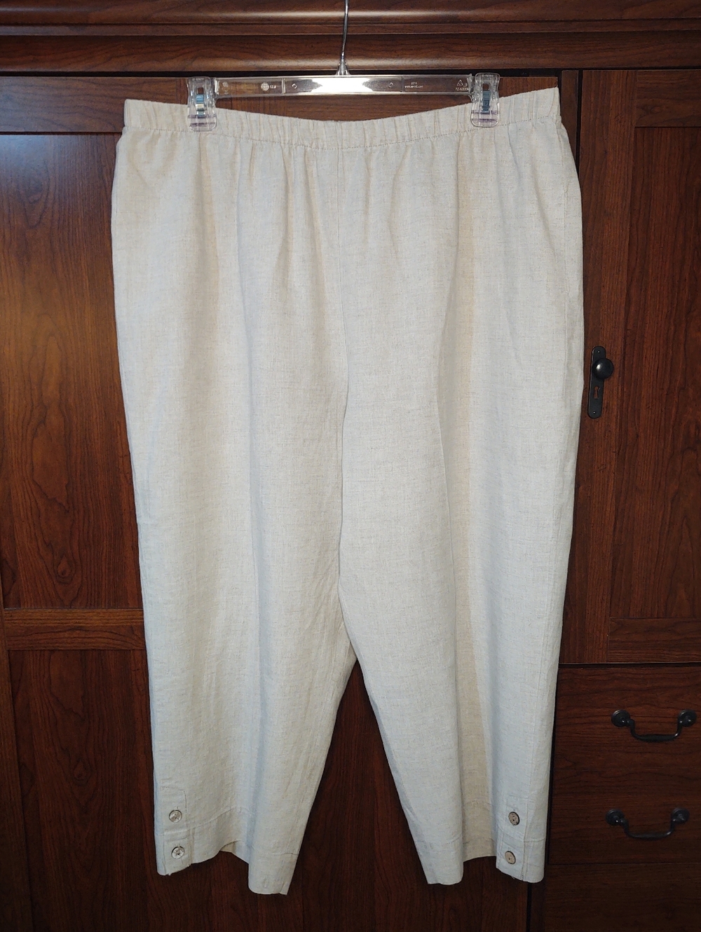Hot Cotton 100% Linen Cropped Pants 2X - Picture 2 of 10